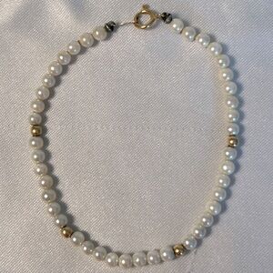 14K Yellow Gold and Pearl Bracelet